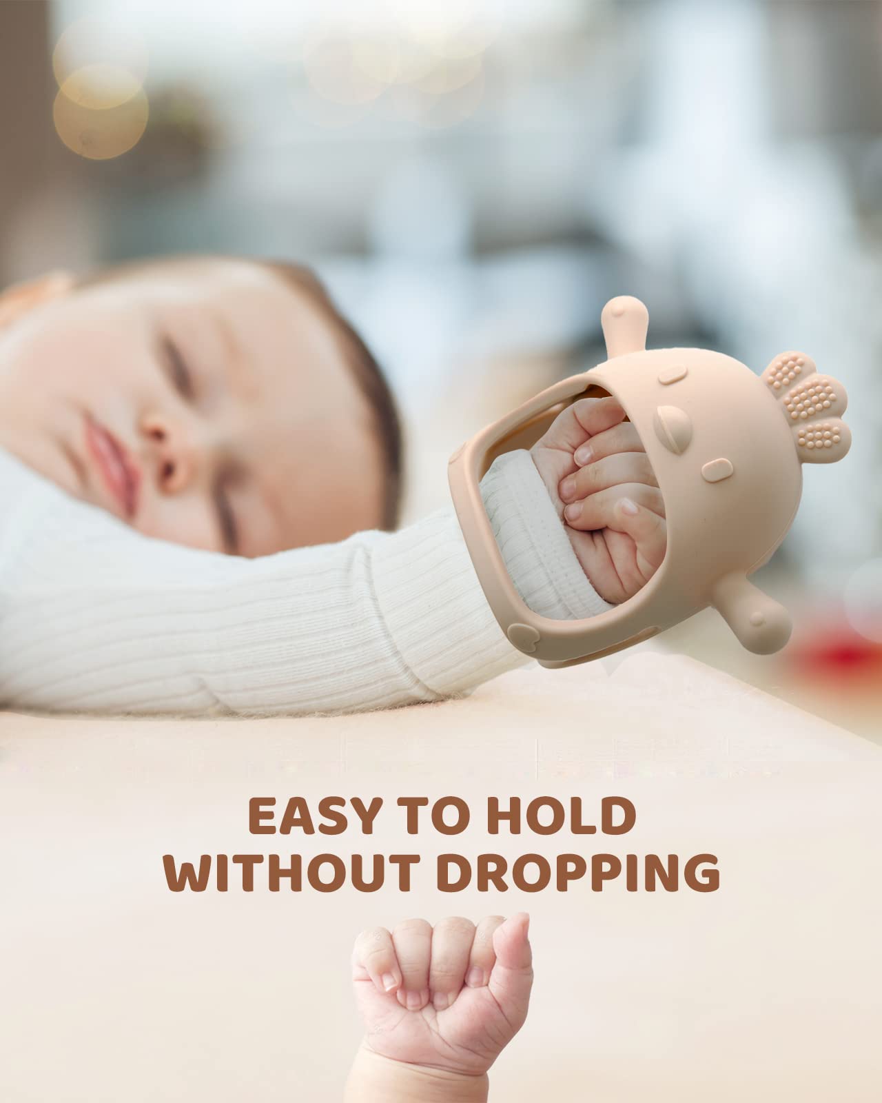 ChooKaChoo 2 Pack Baby Teething Toy Silicone Teething Mitten for Babies Over 3 Months Anti Dropping