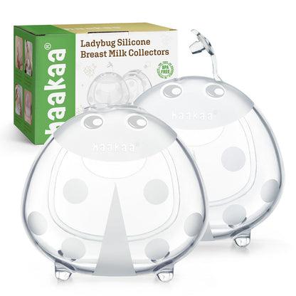 haakaa Ladybug Silicone Breast Milk Collector - Wearable Breast Shells Nursing Cups for Large Milk