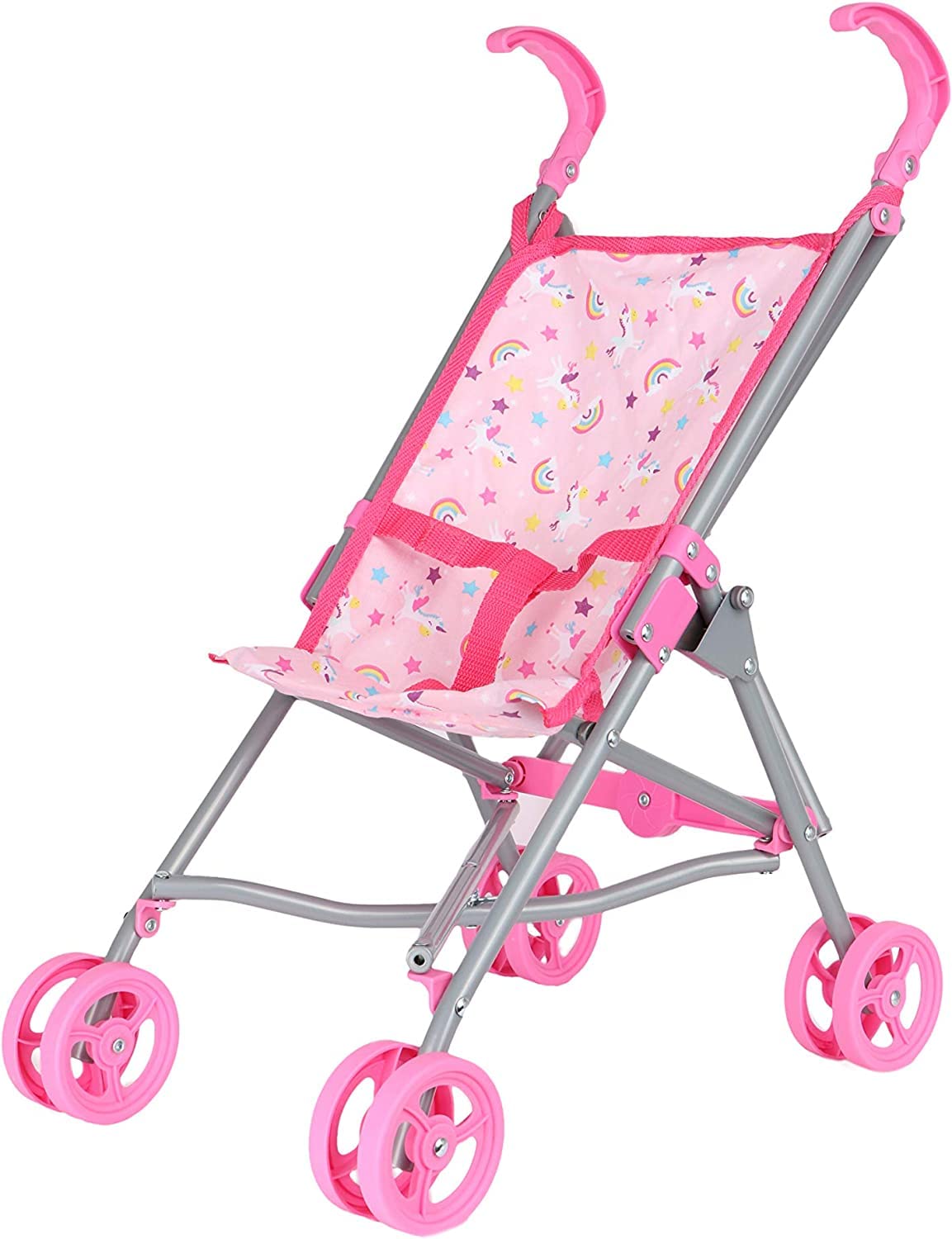 Dream Collection, Doll Stroller - Metal Fold Up and Down Umbrella Stroller for Realistic Pretend