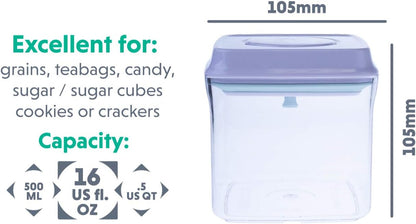 BopTop (1pc - 500ml) Airtight Food Storage Container – Mechanical Silicone Seal Canister - BPA-Free