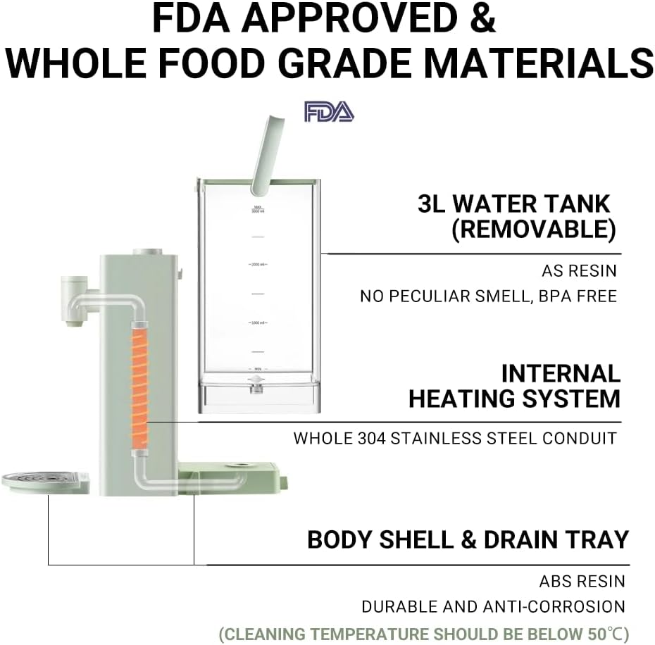 BUYDEEM S9013 Instant Hot Water Dispenser, Countertop Water Boiler & Warmer for Tea, Coffee and