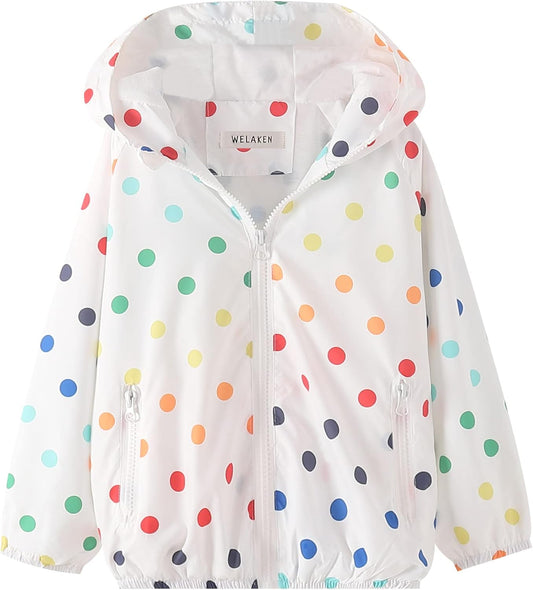 WELAKEN Lightweight Jacket for Girls Kids & Toddler II Girls' Print Water-Resistant Jacket