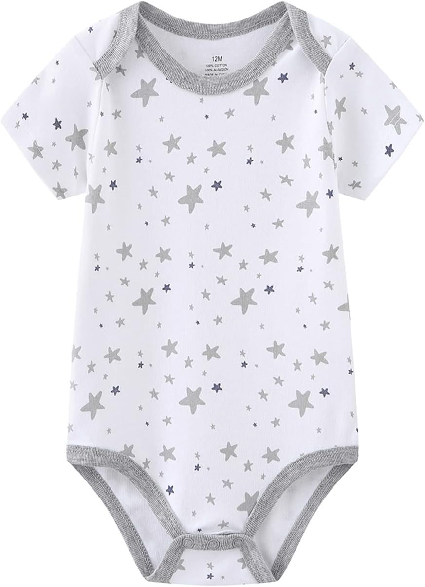 Baby Bodysuit Short Sleeve one-Piece Newborn Baby Clothes for Baby Boy and Girls
