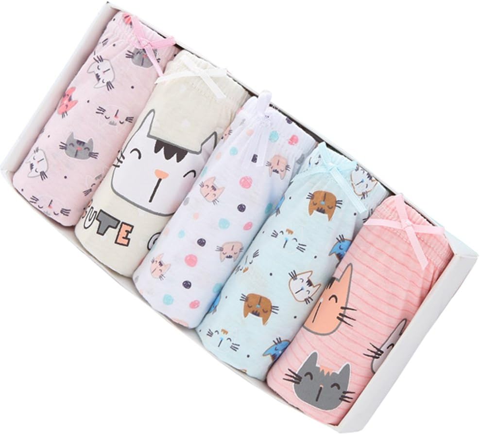 CHUNG Toddlers Little Girls Cotton Briefs Panties Pack of 5/6 Print Underwear 2T-10Years