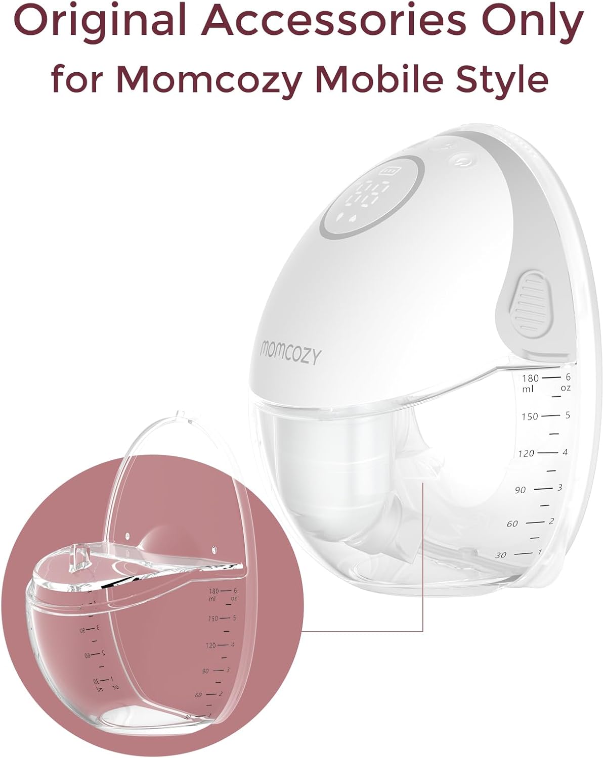 Momcozy Mobile Style | M6 Flange 24mm & Milk Collector, Original Mobile Style | M6 Breast Pump