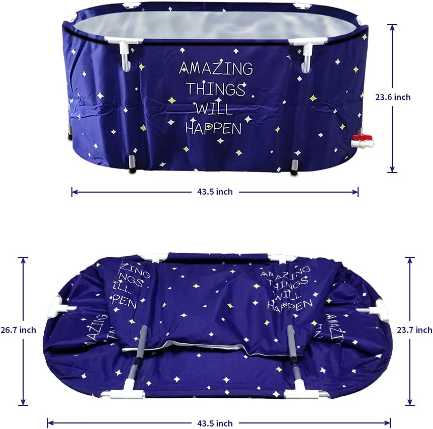 BESTHLS Portable Bathtub for Adult, Foldable Bathtub Portable Soaking Bath Tub,Eco-Friendly Bathing