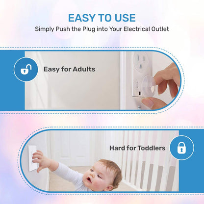 24 Pack Outlet Covers & Removal Tool Baby Proofing, Provide Shock Prevention and Easy Installation, Safe and Secure Plastic Plug Covers for Power Sockets (24 Outlet Covers)