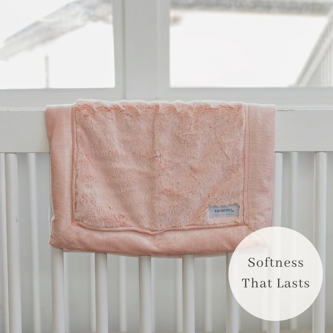 SARANONI Security Blankets for Babies Super Soft Boutique Quality Lush Luxury (Peach Blush, Mini