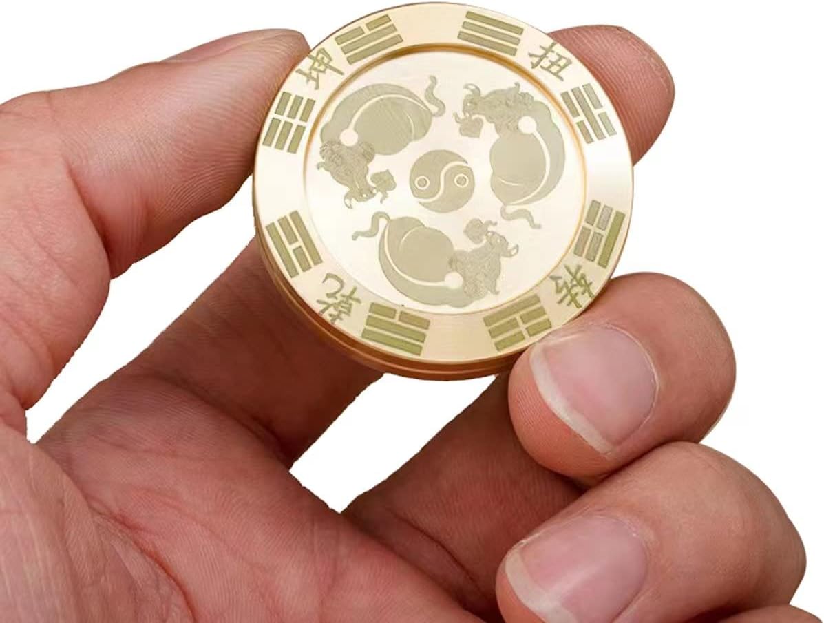 Boost Your Luck and Relieve Anxiety with The Uzi Metal Fidget Slider Lucky Coin - Bull Symbol Haptic Toy for Adults and Teens