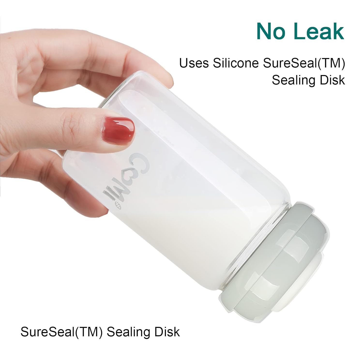 COMI Wide Neck Glass Breastmilk Collection n Storage Bottle, 4 Packs, 6oz with Screw Ring Sealing