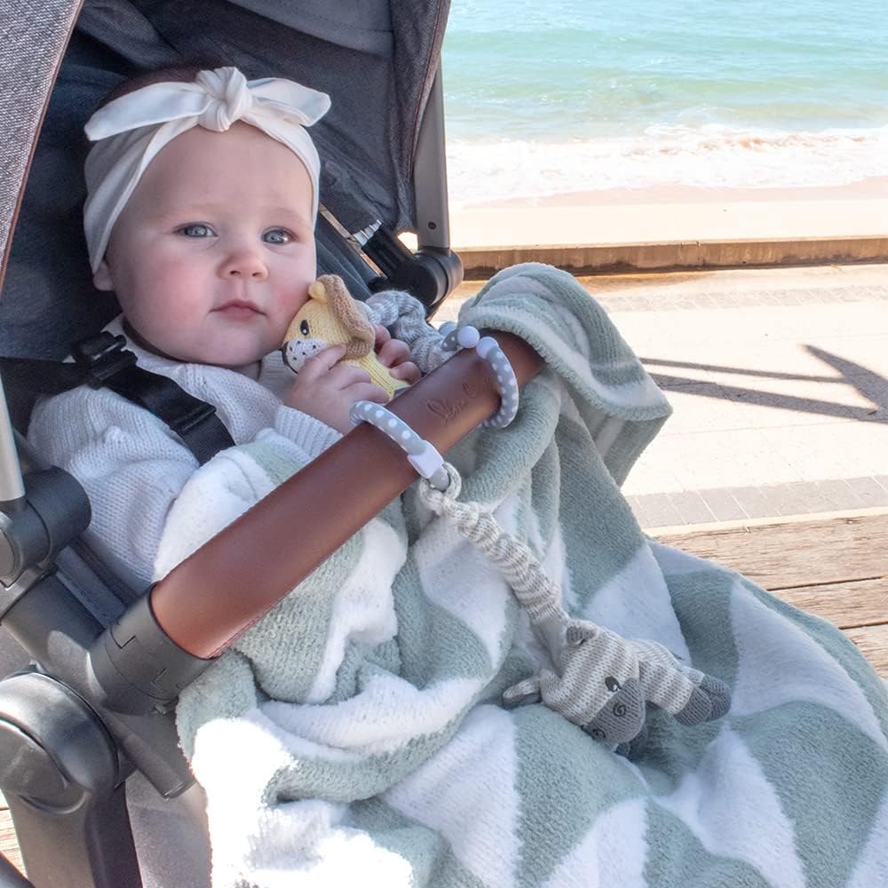 Living Textiles Chenille Baby Blanket - Sage Triangle Ultra Soft, Thick, and Versatile | Warm