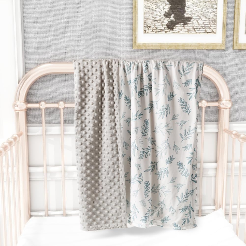 Soft Sage Green Baby Blankets for Unisex Girls or Boys Breathable Gender Neutral Nursery Double