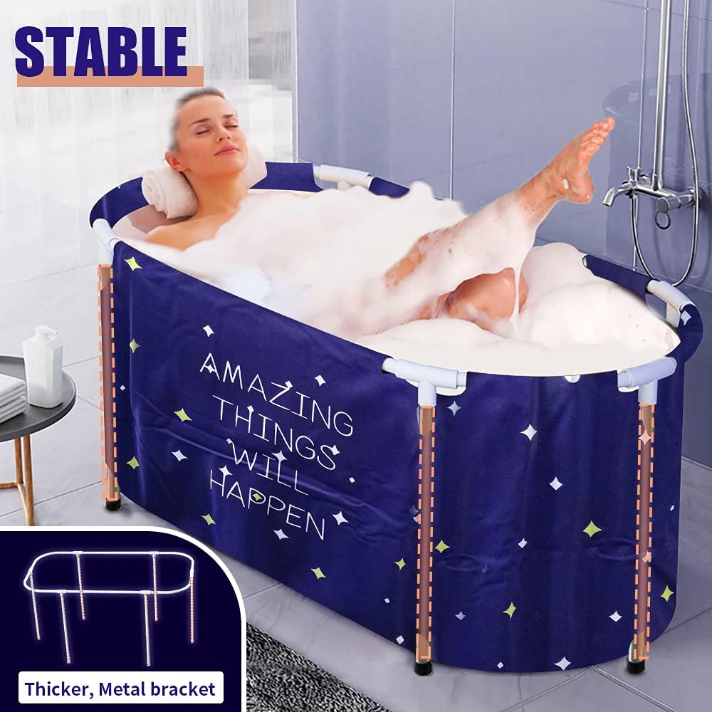 BESTHLS Portable Bathtub for Adult, Foldable Bathtub Portable Soaking Bath Tub,Eco-Friendly Bathing