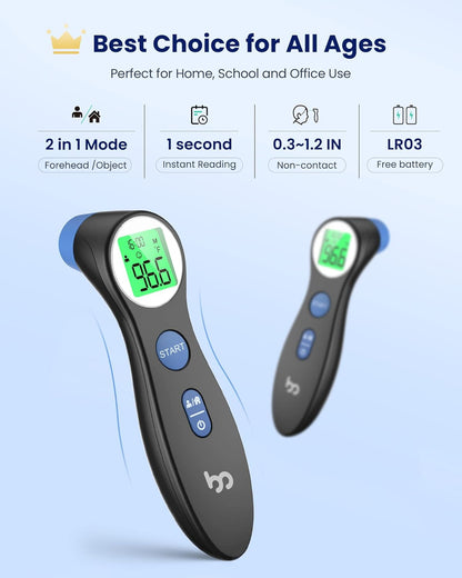 Forehead Thermometer for Adults and Kids, Digital Touchless Thermometer for Baby, Infants and