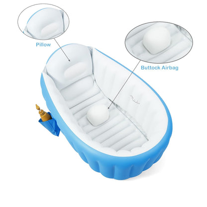 PandaEar Baby Inflatable Bathtub, Portable Travel Baby Infant Bath Tub Toddler Bathtub with Air