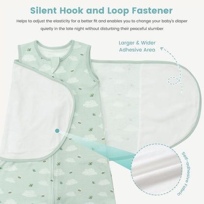 Baby Swaddle Sleep Sack 1.0 Tog 3-in-1 Baby Wearable Blanket 100% Cotton Swaddle Blanket Wrap for