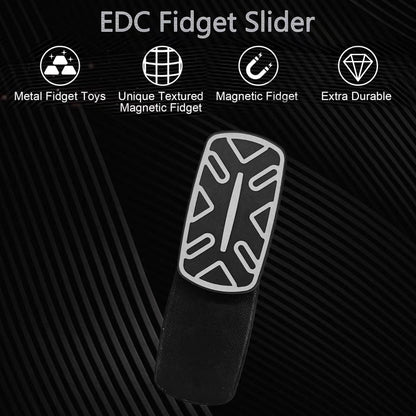 Trackless Fidget Slider, Aluminum Alloy Magnetic Metal Fidget Slider EDC Fidget Toys for Adults, Home Office Executive Desk Toys Ideal Gifts for ADD/ADHD/Autism (Black 2.0)