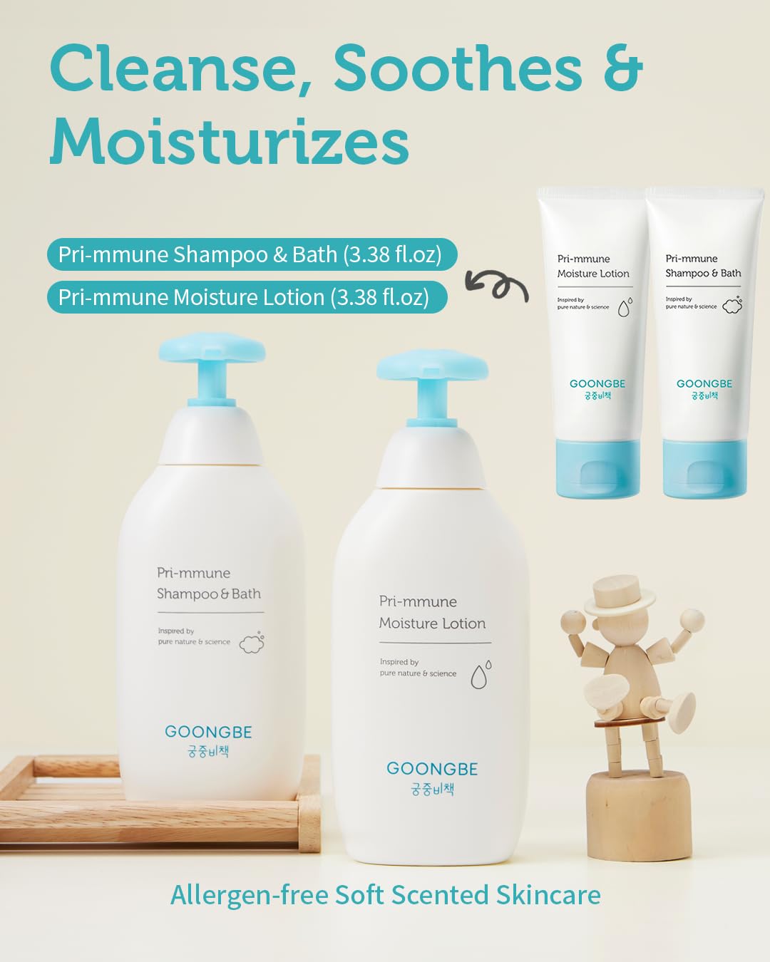 Baby Skincare Duo Set - Korean Baby Skincare & Bath Time Essentials - Shampoo & Bath, Moisutre