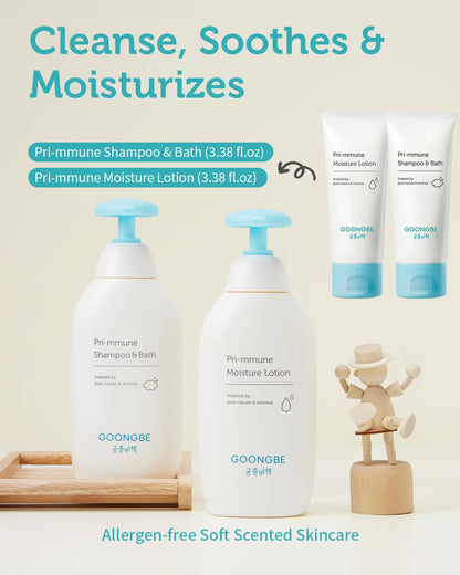 Baby Skincare Duo Set - Korean Baby Skincare & Bath Time Essentials - Shampoo & Bath, Moisutre