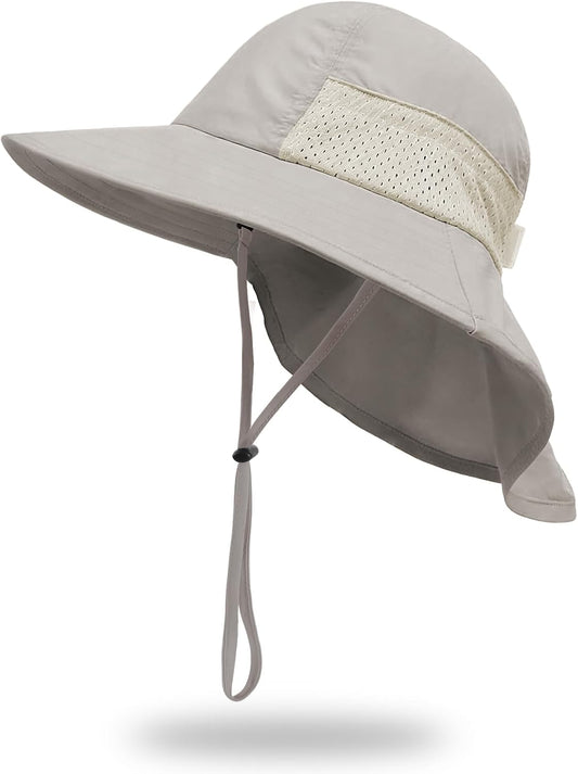 Baby Sun Hat with Neck Flap for Sun Protection Toddler Beach Hat UPF 50+ Outdoors 0-6 Years Boys Girls
