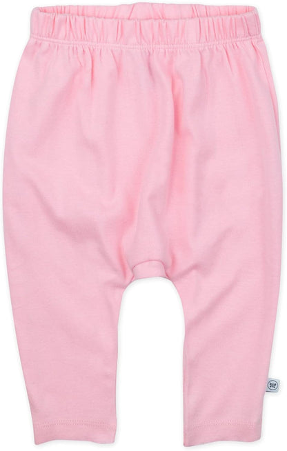 HonestBaby Multipack Harem Pants Roomy Fit Pull on Bottoms 100% Organic Cotton for Infant Baby Boys, Girls, Unisex