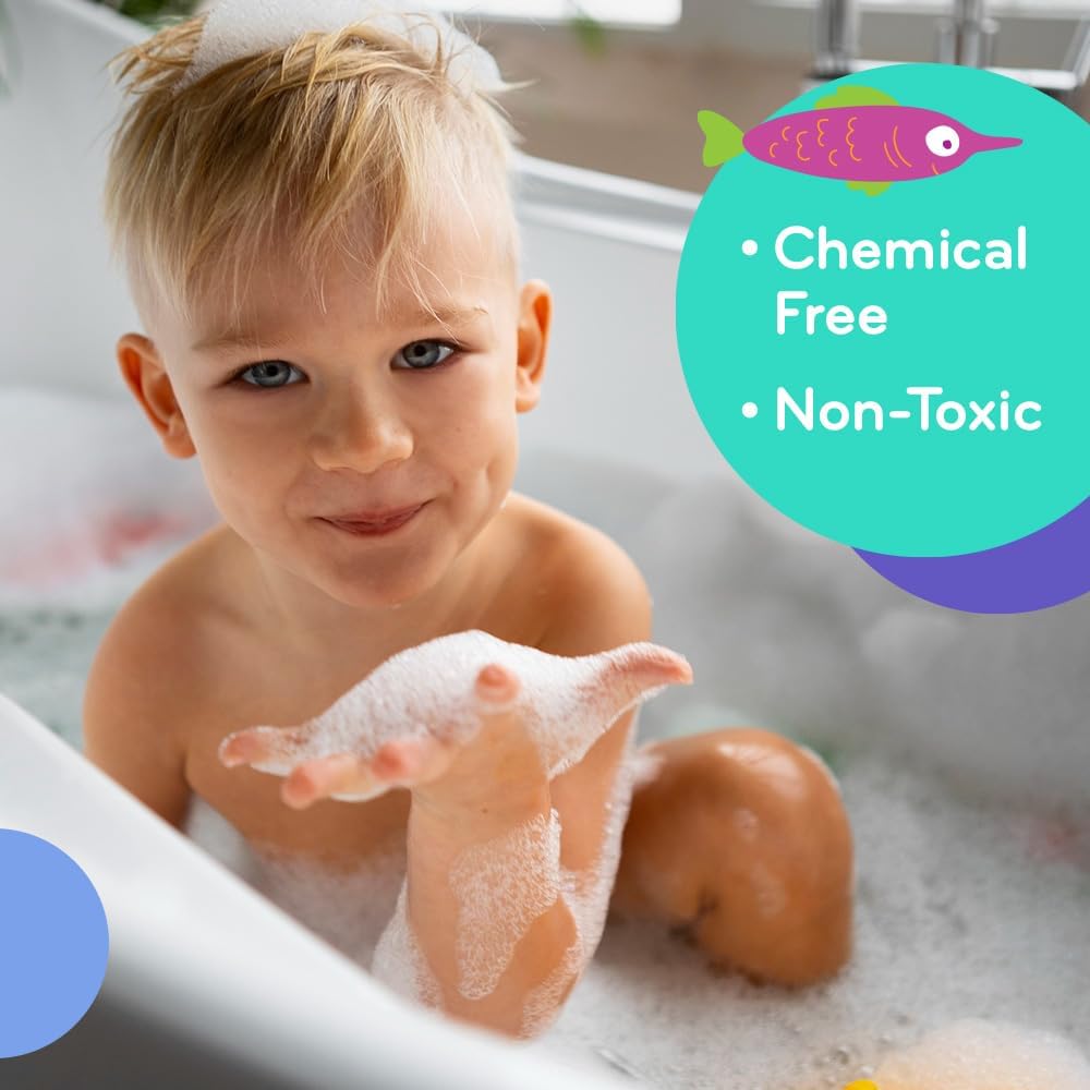 Mobi Little Whale Bubble Bath, Tropical Fruity Scent Kids Body Wash, Gentle Moisturizing Tub Foam