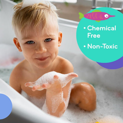 Mobi Little Whale Bubble Bath, Tropical Fruity Scent Kids Body Wash, Gentle Moisturizing Tub Foam