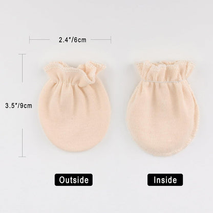 BQUBO Newborn Infant Toddler Mittens No Scratch Cotton Elastic Wrist Gloves Hypoallergenic for 0-6 Months Baby Boys Girls