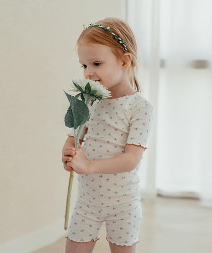 AVAUMA Baby Boy Girl Pajama Set 6M-7T Kids Cute Toddler Snug fit Flower Pattern Design Pjs Cotton Sleepwear Ruffled Shirring