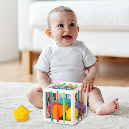 Aprilwolf Montessori Sensory Cube Toy for Toddlers