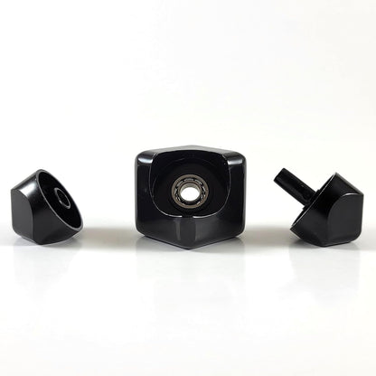 Cube Spinner Fidget Spinning Toy– Helps with Anxiety, ADHD, Autism, Stress & Focus– Desktop EDC Fidgets Spinner Aluminum Alloy Build for Kids & Adults. Black.