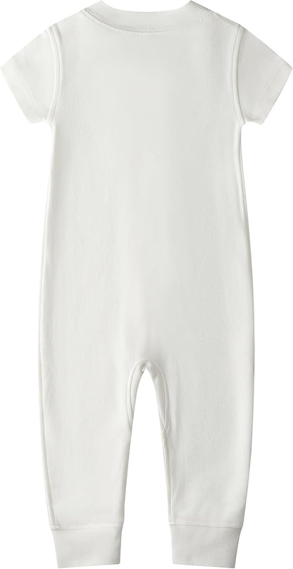 Owlivia Baby Boy Romper, Unisex Short-sleeve Summer Outfit, 100% Organic Cotton Girl One-Piece Jumpsuit