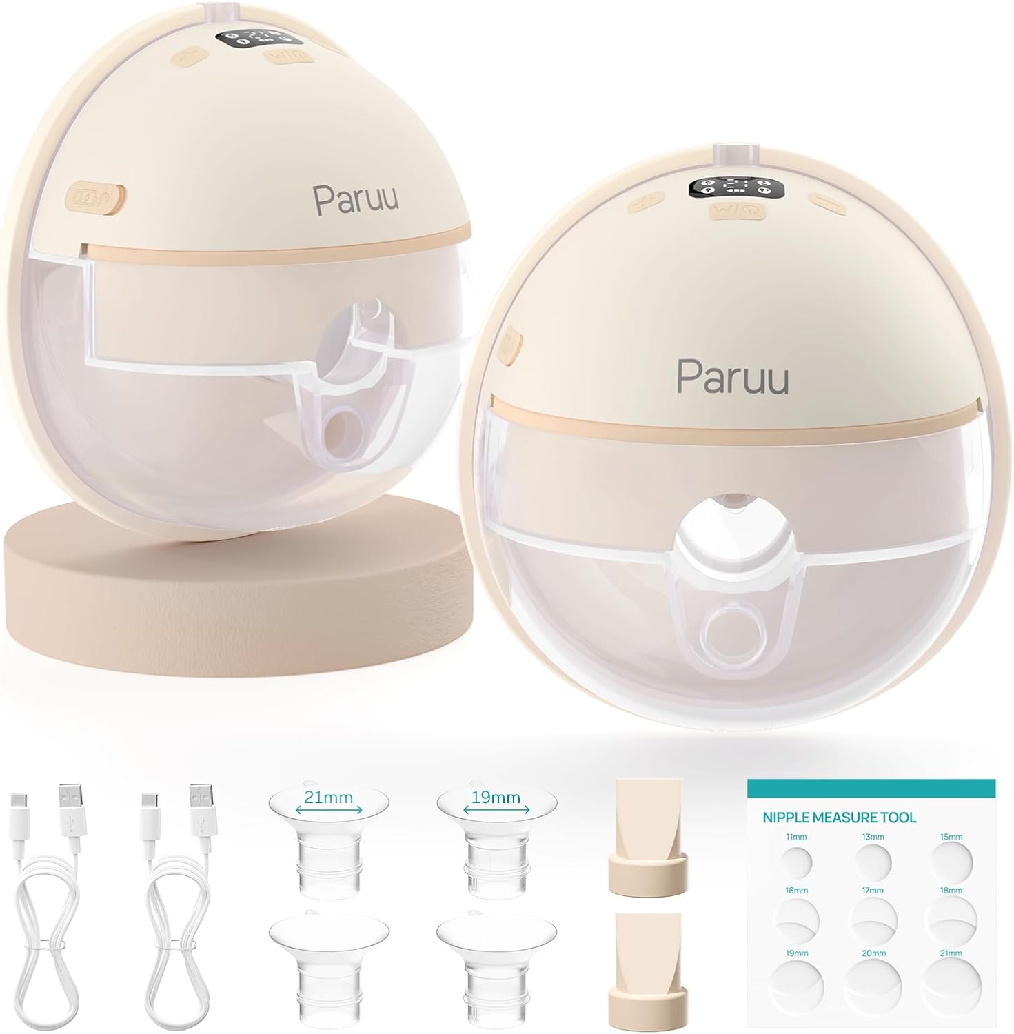 Paruu Hands Free Breast Pump P16, Wearable Breast Pump Electirc Portable with 4 Modes & 12 Levels