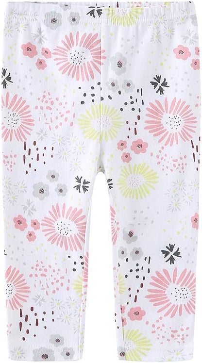 Unisex Newborn Baby Cotton 4-Pack Pants Embroidery Pringting Casual Leggings 0-24 Months for Boys and Girls