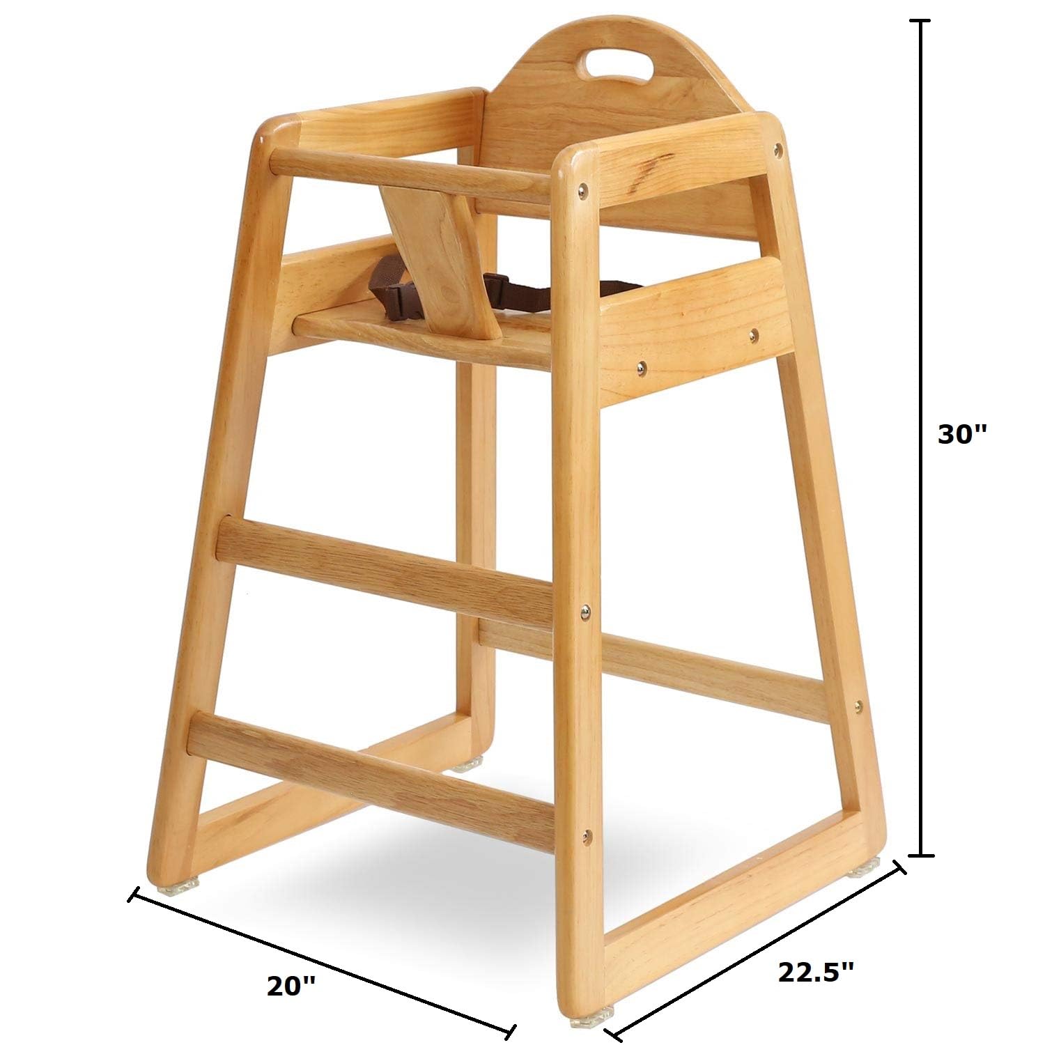 Wooden High Chair for Baby & Toddler – Restaurant-Style Stackable HighChair with Commercial Grade