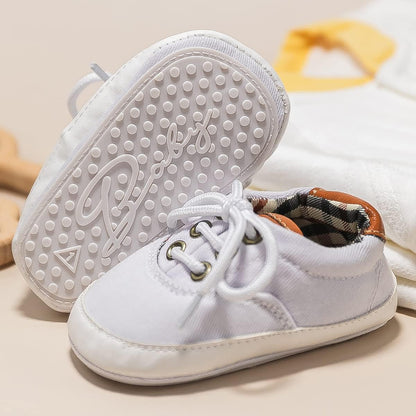 Morbido Infant Baby Boys Girls Canvas Sneaker Toddler Slip On Anti Skid Newborn First Walkers Candy Shoes for 0-18 Months