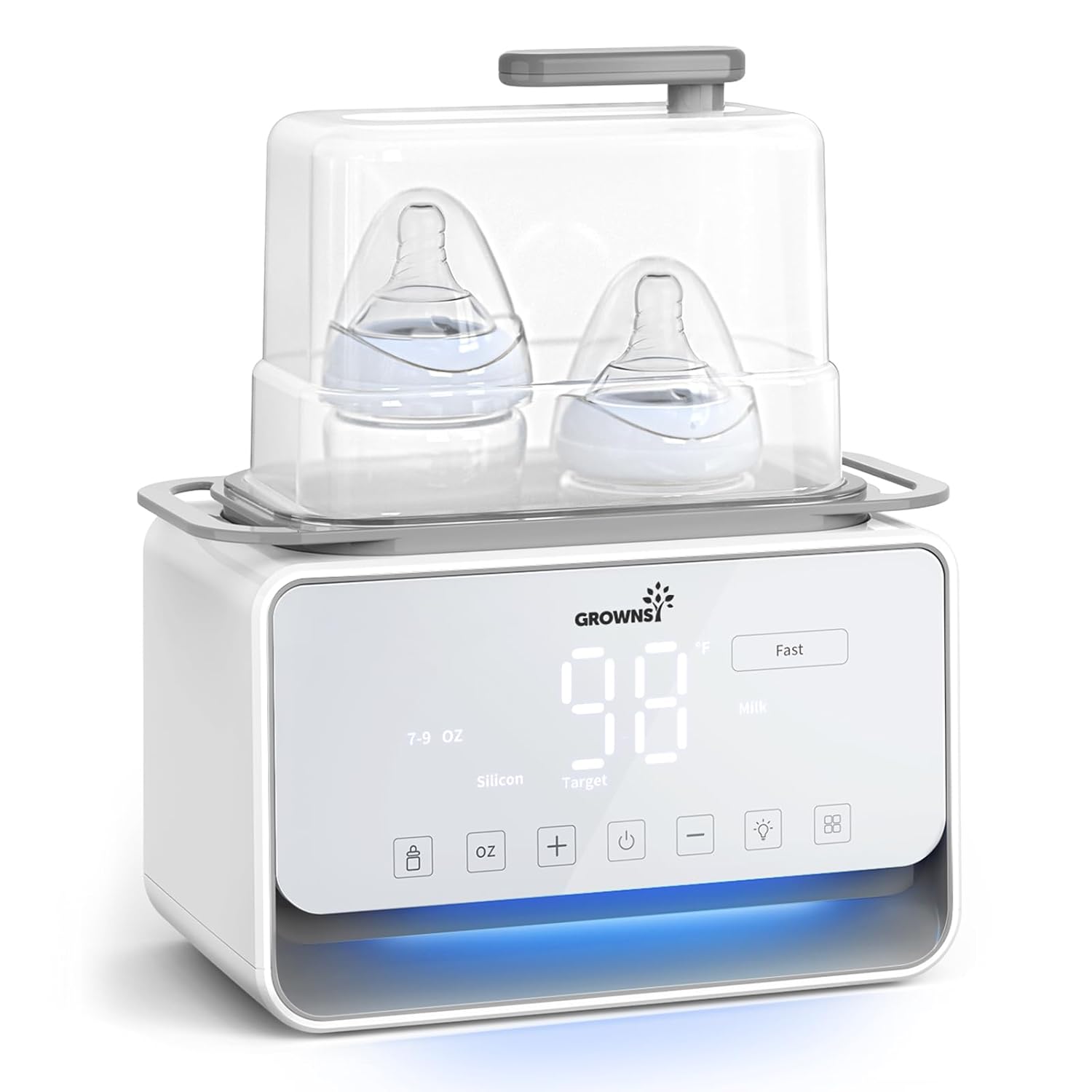 GROWSNY Fast Baby Bottle Warmer, 12-in-1 Milk Warmer with Steam and Water Bath Warming Modes for