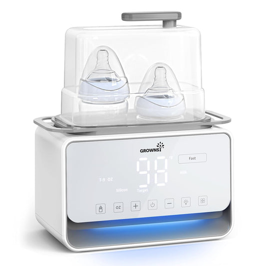 GROWSNY Fast Baby Bottle Warmer, 12-in-1 Milk Warmer with Steam and Water Bath Warming Modes for