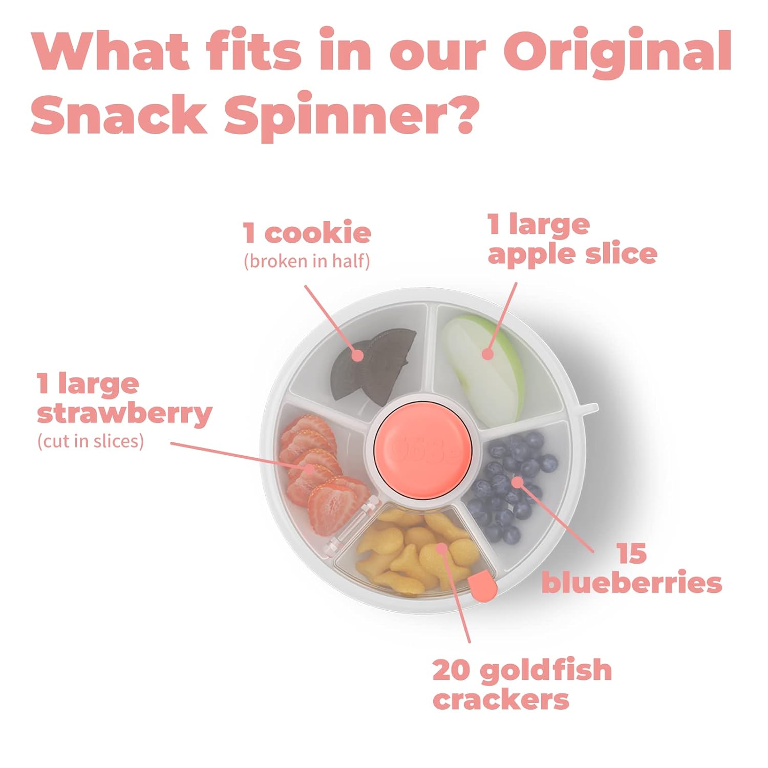 GoBe Kids Small Snack Spinner Flip Bundle with Hand Strap and Sticker Sheet - Reusable Snack