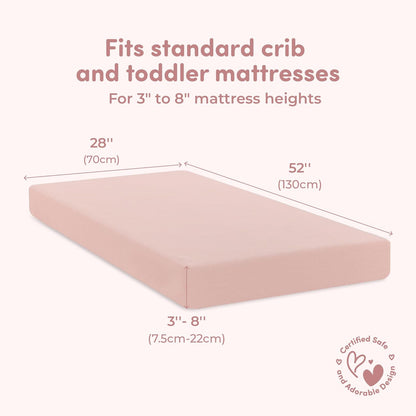 Sweety Fox 2-Pack Crib Sheets - Soft Jersey Cotton Fitted Sheets for Boys and Girls, Mini Crib