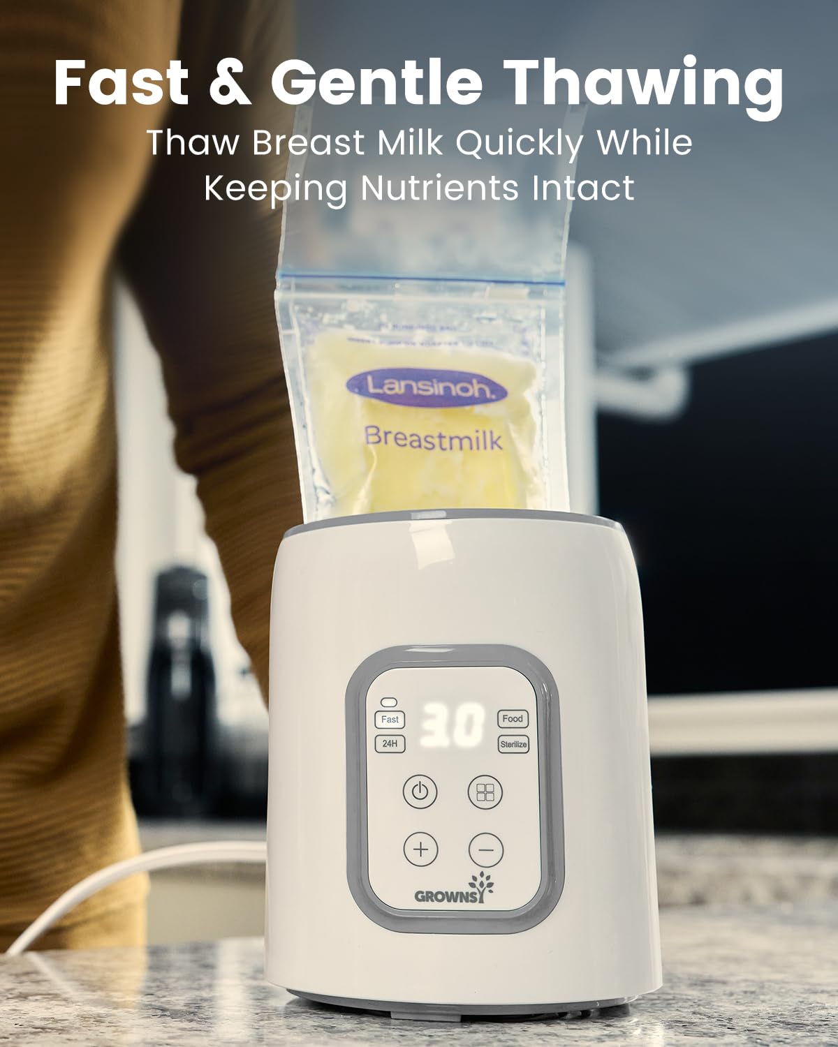 Bottle Warmer, GROWNSY 8-in-1 Fast Baby Milk Warmer with Timer for Breastmilk or Formula, Accurate