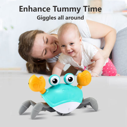 control future Crawling Crab Toy for Little Ones, Tummy Time Toy with Music and Lights, Interactive