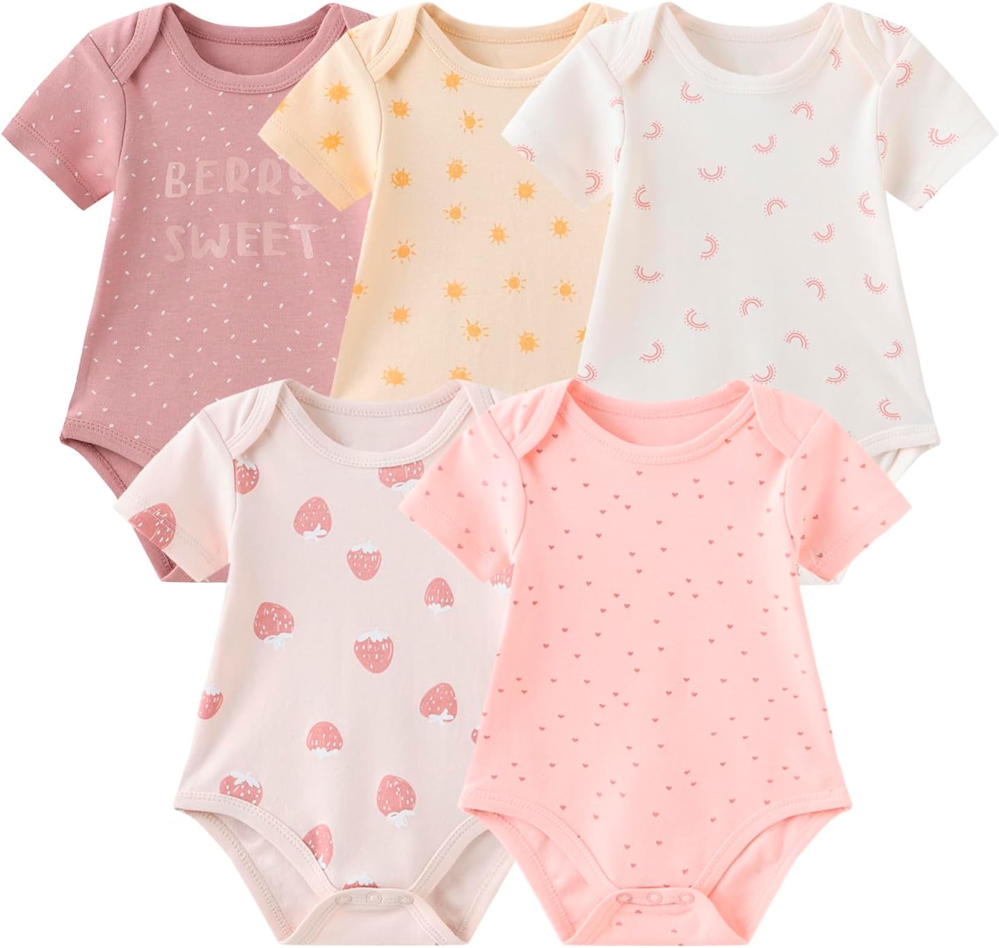 Baby Bodysuit Short Sleeve one-Piece Newborn Baby Clothes for Baby Boy and Girls