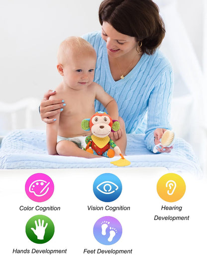 BLOOBLOOMAX Sock rattles for Babies 0-24 Months Baby Animal Foot Finder Educational Toys