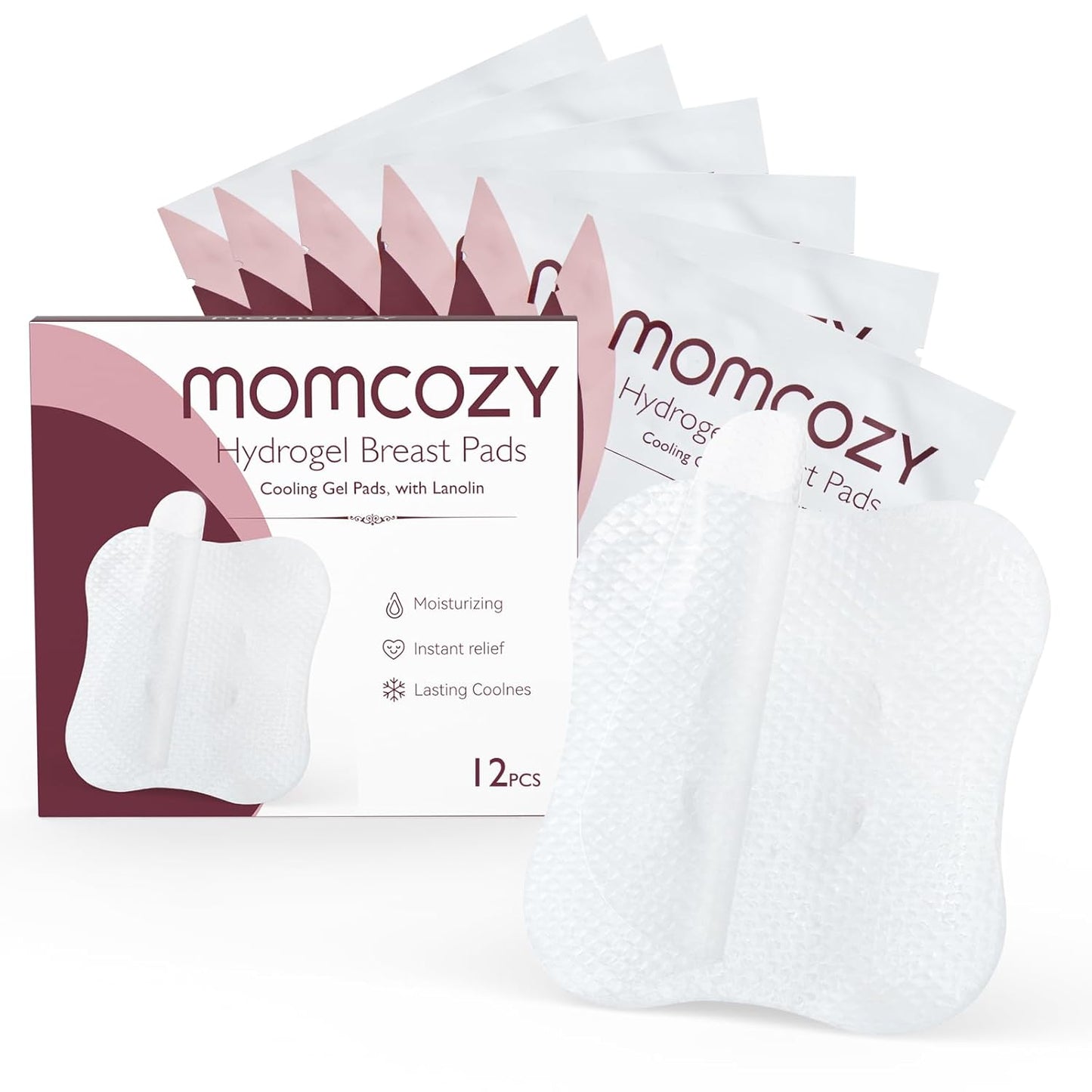 Momcozy Hydrogel Nipple Pads with Soothing Lanolin, Soothies Gel Nursing Pads Provide Instant