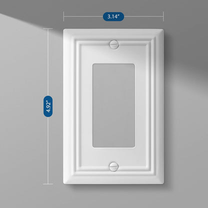 DEWENWILS Decorator Wall plates, White Finish Outlet Covers, Metal Face Plates for Electrical Outlets, GFCI, Dimmer Switch, 4-Pack