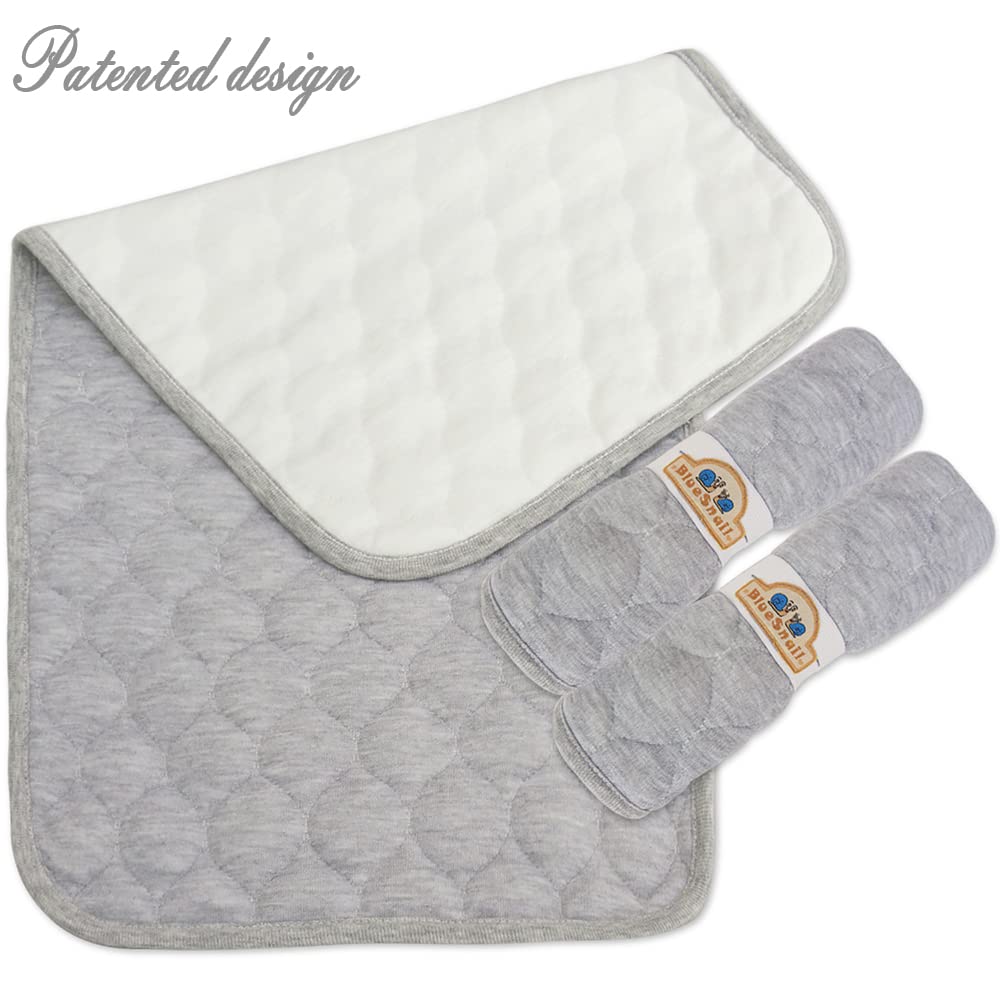 BlueSnail Quilted Thicker Waterproof Changing Pad Liners 3 Count(Gray 13??x 27??