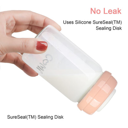 COMI Wide Neck Glass Breastmilk Collection n Storage Bottle, 6oz with Screw Ring Sealing Disk;