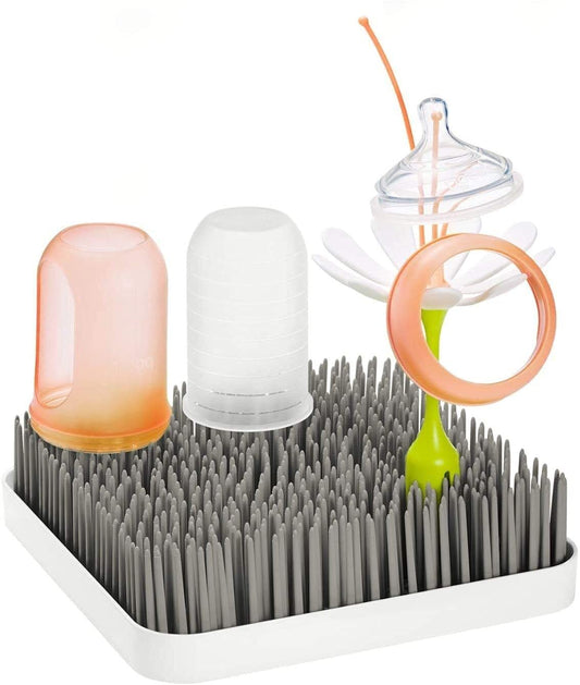 Boon Grass Plastic Drying Rack - Modern Countertop Baby Bottle Organizer - 9.75 x 9.88 x 3.0 inches