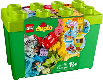 LEGO DUPLO Classic Deluxe Brick Box 10914 Starter Set - Features Storage Box, Bricks, Duplo Figures, Dog, and Car, Creative Play, Great Early Learning Toy for Toddlers Ages 18+ Months